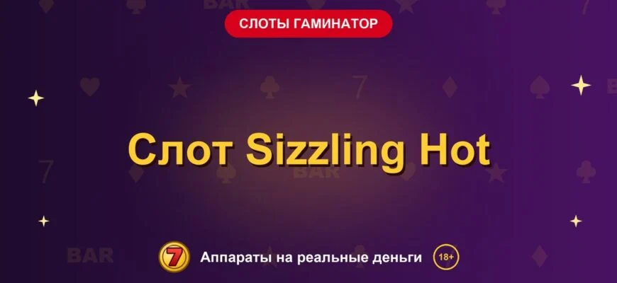 Обложка обзора «Слот Sizzling Hot», раздел «Слоты Гаминатор (Novomatic)»